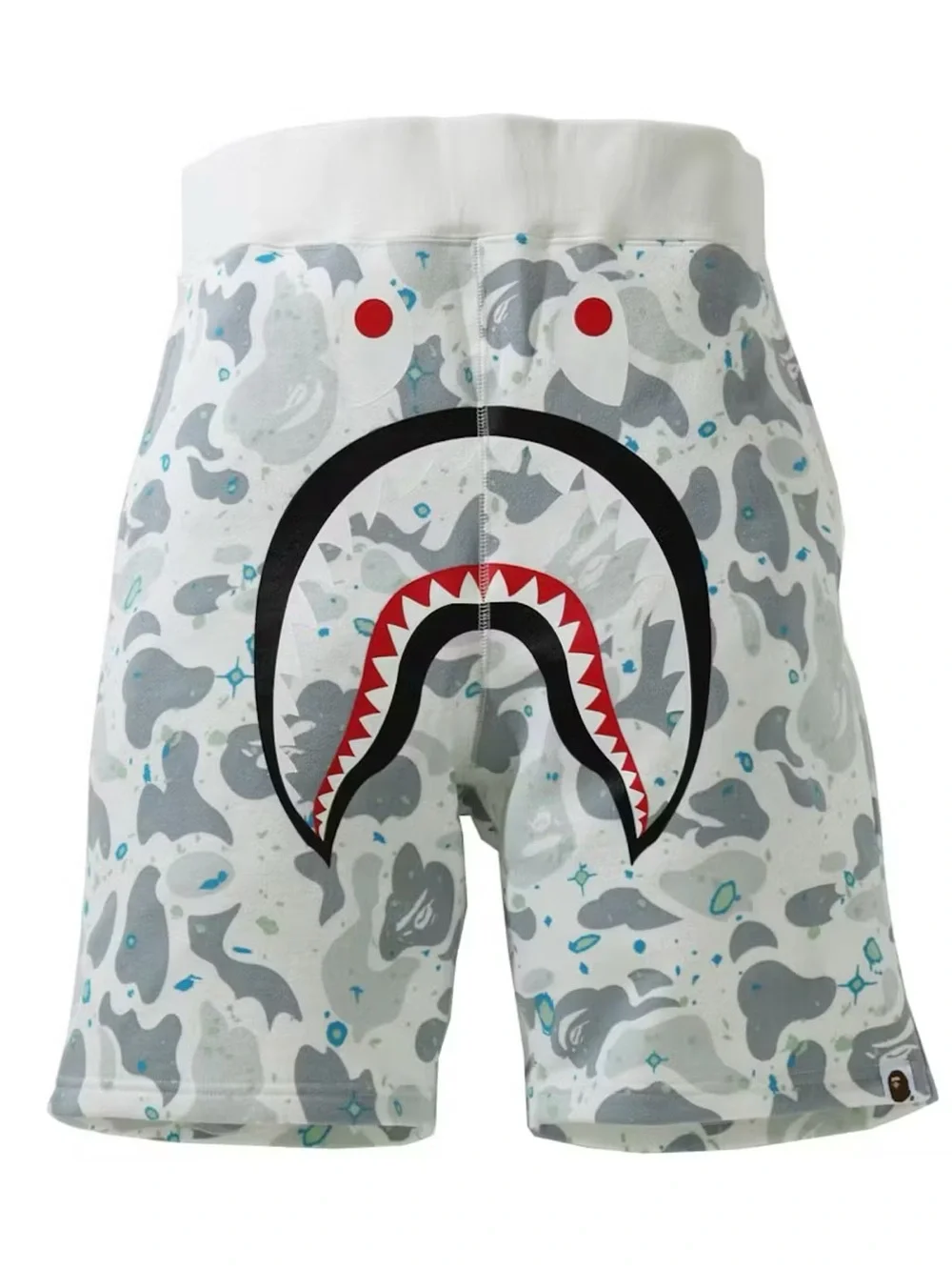 BAPE Color Camo Shark Sweat Shorts White/Gray Size Medium NWT